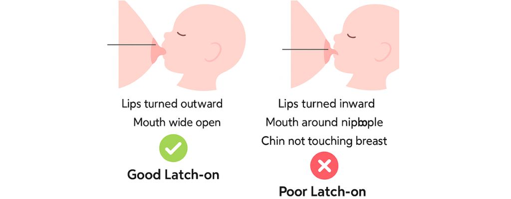 good latch on and poor latch on